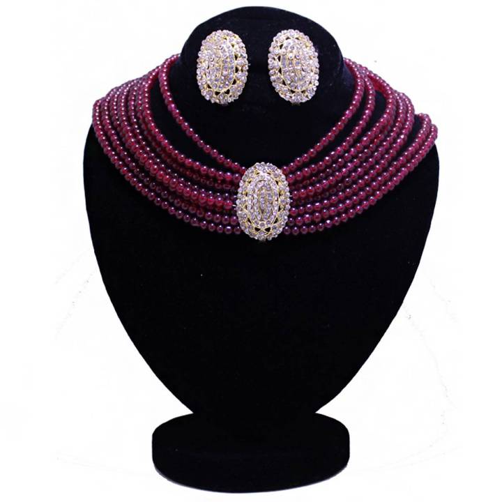 Maroon%20Jewelry%20Set%20with%20Center%20Golden%20Stone%20For%20Women%20-%20Maroon%20-%20Image%202