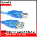 SpeedX Printer Cable 2.7 meter (9 feet) USB Printer Cable Blue. 