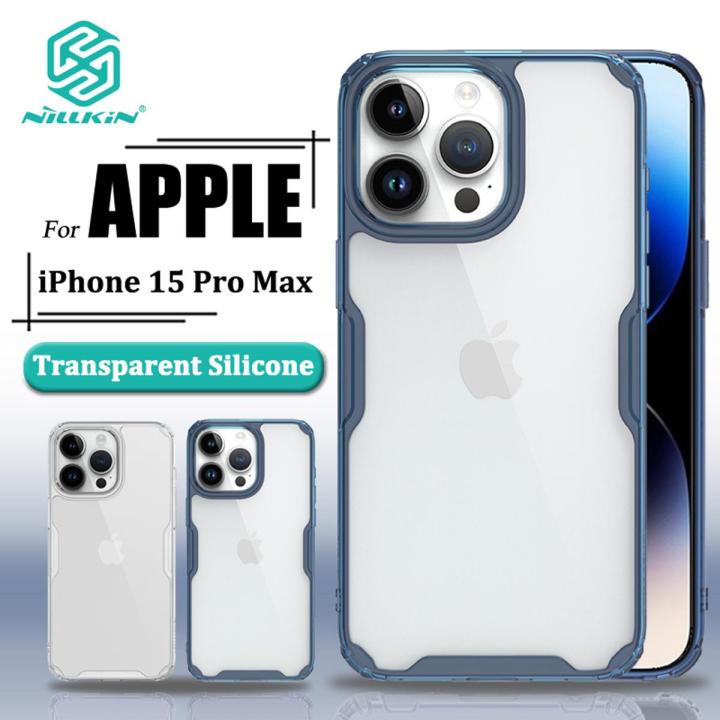 Nillkin Luxury Soft Silicone Case for Apple iPhone 15 Pro Max Phone Cases Transparent TPU + PC Silicone Clear Shockproof Back Cover