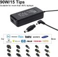 Sunydeal 90W Universal Laptop Charger 15V 16V 18.5V 19V 19.5V 20V 22V 24V AC Power Adapter 5V USB Charging Port Power Supply for HP Dell ASUS Toshiba Acer Lenovo SAMSUNG Sony Fujitsu and More(15 Tips). 