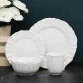 White Ceramic Dinnerware/Dinner Set- 4 Persons Breakfast Set- 16Pcs Dining Set. 