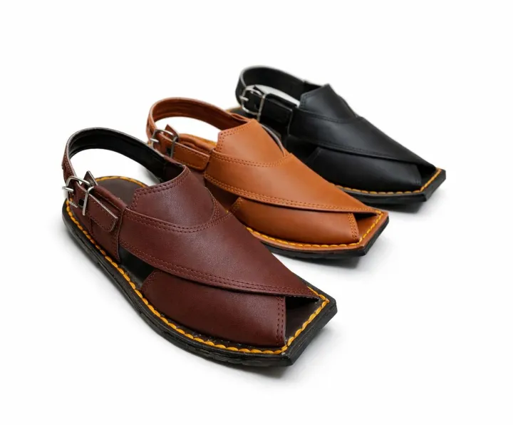 Premium Men Peshawari Chappal Leather Norozi Style Soft Comfortable Premium Men Peshawari Chappal Leather Norozi Style Soft Comfortable