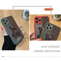 Jizetin for OPPO A36 / A76 Back Cover Brown Robot Bear Matte Mobile Phone Cases Ultra Thin Full Lens Protection Phone Case. 