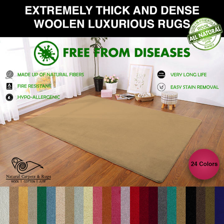 Natural Woolen Carpets and Rugs made of pure Wool for Living Room Rug, Dimension 3'3'' x 5' / 4'4'' x 6' / 6'6'' x 9'