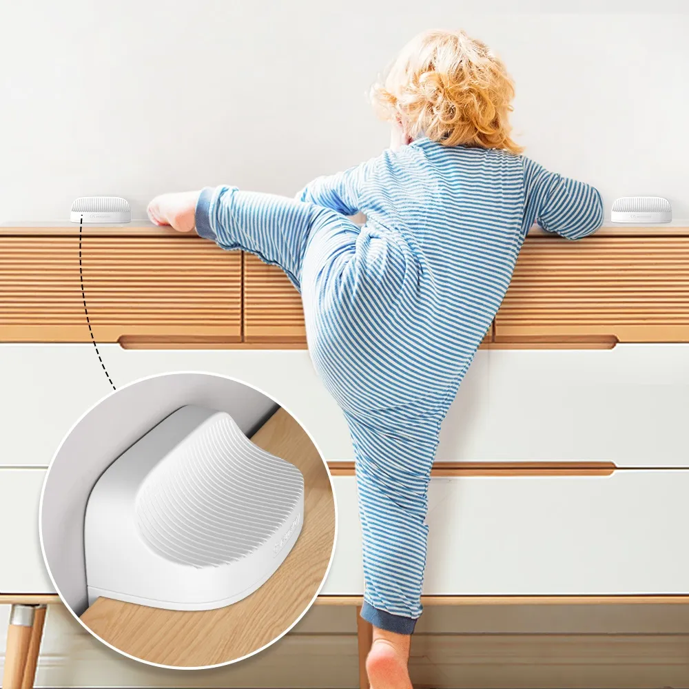 Kiddie Guard Baby Safety Lock Anti Tip Wall Holder For Furniture Children Protection Furniture Baby Security Wall Strap Kids Safety - Pack Of 2