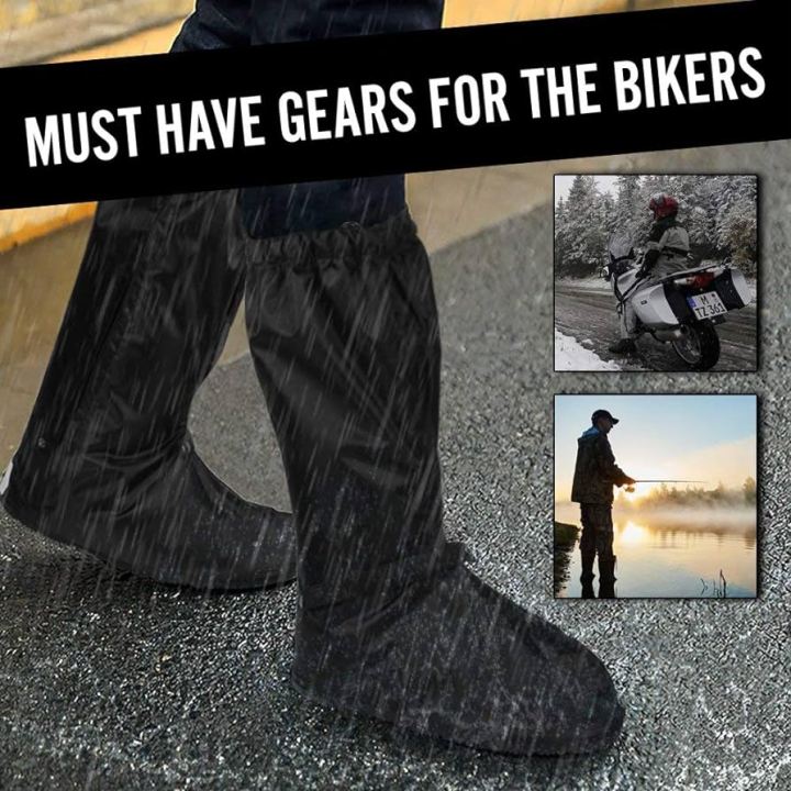 1 pair Black Waterproof Rain Boot Shoe Cover with reflector