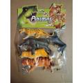 Pack of 6 Wild Animal set Unbreakable hard rubber Material.. 