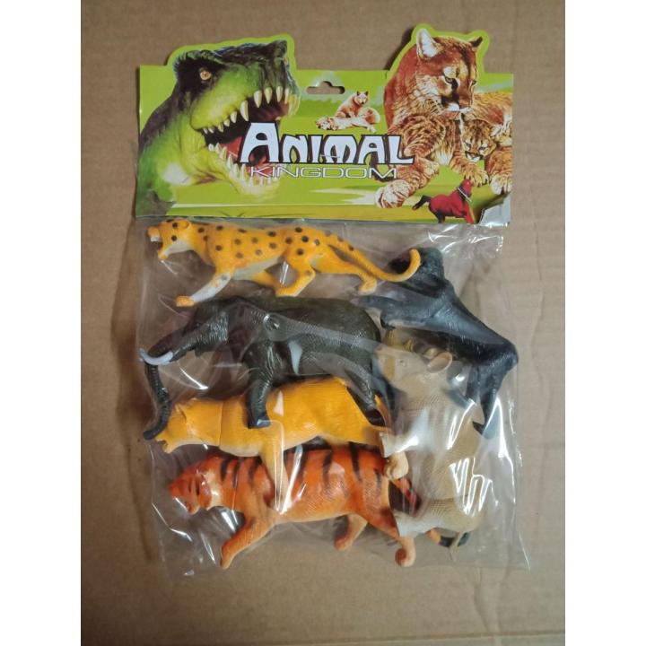 Pack of 6 Wild Animal set Unbreakable hard rubber Material.