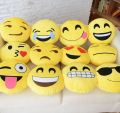 (10 Inches/ 25.4cm) Emoji Cool Face Pillow - Plush Comfort Fluffy Cushion with Ball Fiber Cotton Filling -Yellow. 