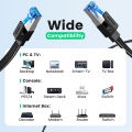 UGREEN Cat 8 Ethernet Cable , Flat High Speed 40Gbps 2000Mhz Internet Cable 26AWG Network Cord RJ45 Shielded Indoor LAN Cables for Gaming PC PS5 Xbox Modem Router. 