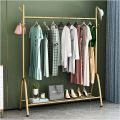 Creative Clothes Rack Garment Display Stand With Bottom Storage Shelf And 6 Hooks. 