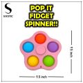 Sixonic Push Pop Bubble Fidget Spinner Sensory Toy Pop It Spinner For Kids & Adults For Stress Anxiety Relief. 