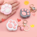 Mini Fidget Toy Lovely Portable Funny Cat Paw Push Fidget Game Keychain for Children. 