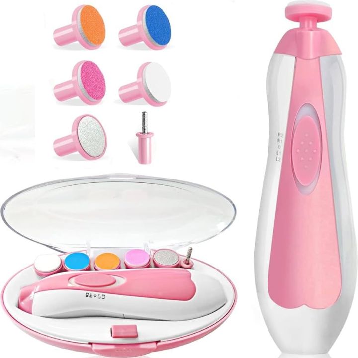 6%20in%201%20Electric%20Baby%20Nail%20Trimmer%20with%20LED%20Light%20%E2%80%93%20Safe%20&%20Gentle%20Nail%20File%20Kit%20for%20Newborns,%20Infants%20&%20Toddlers%20%E2%80%93%20Portable%20Baby%20Nail%20Clippers%20and%20Manicure%20Set%20with%206%20Grinding%20Heads%20%E2%80%93%20Quiet%20Motor,%20USB%20Rechargeable%20Nail%20Cutter%20Machine%20for%20Babies%20-%20Image%204