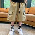 Kids Pants Capris Japanese Boys Fried Street Five-minute Pants 2024 Boy's Work Shorts Clothing Casual Pants. 