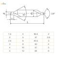 Type A HSS Combined Center Drills Double End Countersinks Drill Bit 3mm. 
