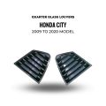 Honda City 2009-2020 | Quarter Glass Windows Louvers Black with Double Tape. 