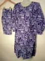 Women's Soft Linen Shirt/Kurtie - News Print Design, Ready to Wear. 