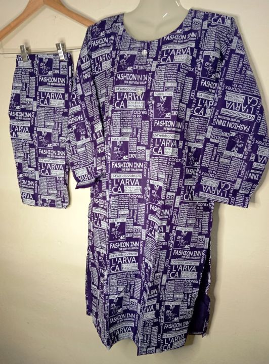Women's%20Soft%20Linen%20Shirt/Kurtie%20-%20News%20Print%20Design,%20Ready%20to%20Wear%20-%20Image%205