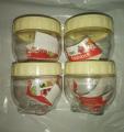 4 Pcs Transparent Plastic Jars With Air Tight Interlock Feature 120ml Each (Multicolours). 