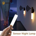 Portable Smart LED Motion Sensor Night Light, Rechargeable Wooden Stick Wall Lights, Battery Powered for Living Room, Bedroom,. 