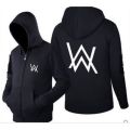 New Black Alan Walker Front and Back Printed Hoodie Zipper For Boys and Men. 