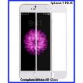 iPhone 7 Plus Complete Tempered Glass Screen Protector for Apple iPhone 7+ - White. 