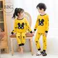 Yellow Printed Kids Night Suit Pajama Set For Boys Nightwear unisex For Baby. 