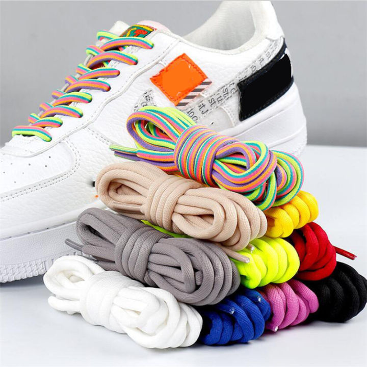 YUNTOUNIAO New Round Shoelaces Solid Rainbow Classic Martin Boot Shoelace Casual Sports Boots shoes Lace Sneaker Shoe Laces Strings