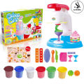Playdough Ice Cream Parlor Set: Colorful Clay Pretend Play Kit for Kids - Fun and Educational Ice Cream Maker Machine Set with 6 Unique Clay Colors. 