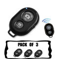 Pack Of 3 Easy Pair Mini Selfie Bluetooth Remote Shutter For All Smart Phones. 