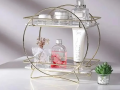 2 Tier Round Cosmetic Storage Rack Lipstick Perfume Skin Care Product Storage Rack Bathroom Organizer Countertop Multi-Purpose Storage Shelf. 