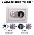 Aurura Security Electronic Safe AES 1800D: Compact Digital Safe with 3-8 Digit Code, One-Way Locking Bolts, portable size best for household and travel use. Equipped with indicator Lights, Easy Code Reset option and Override Key.. 
