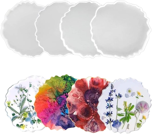 Silicone 5 Inch Irregular Round Coaster Mold, Irregular round coaster ...