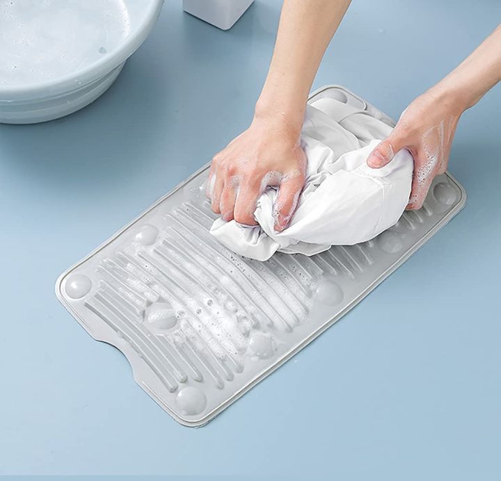 Multipurpose Rollable Foldable Portable Silicone Antislip Mini Travelling Housing Washing Cleaning Laundry Pad Board Mat for Shoe Clothes Mop