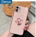dienya For Xiaomi MI POCO F3 GT Redmi K40 Gaming Case Flash Drill Bear Metal Rotate Bracket Design Side Square Edge Plating Silicone Soft Casing Full Lens Camera Protection Phone Cases. 