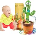 Rechargeable Dancing Cactus Toy with Songs - Funny Electronic Singing Dancing Cactus- Shaking Cactus Lightning- Wriggle Twisting Cactus Cute Plush Toy Education Toy for Children Playing -Home Decoration Kids Toy. 
