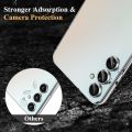 Samsung Galaxy A34/A14 5G Camera Lens Protector, Individual Tempered Glass Camera Screen Protector Metal Ring Lens Cover for Galaxy A34/A14 5G 1 set (silver). 