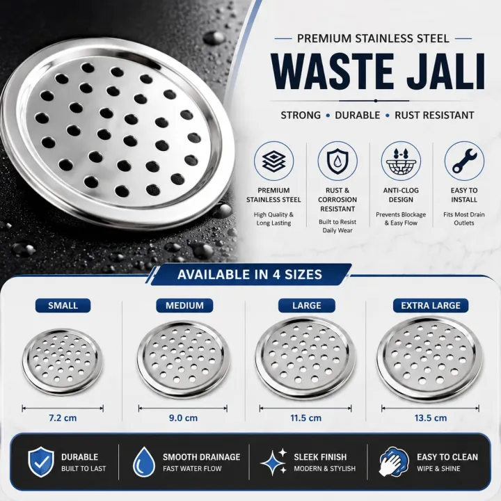 Stainless%20Steel%20Sink%20Waste%20Jali%20Drain%20Strainer%20%7C%20Anti%20Clog%20Kitchen%20&%20Bathroom%20Drain%20Cover%20%7C%20Small%20Medium%20Large%20XL%20-%20Image%202