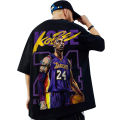 Yfashion Men Summer Loose T-shirt Los Angeles Lakers Kobe Printing Tops Large Size Short Sleeves T-shirt color. 