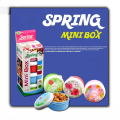 Spring Mini Box (Pack of 4) Mini Airtight Boxes for Lunch | Small Storage Boxes for Food | Storage Box Organizer for Kitchen | Mini Travel Box Case | Mini Fridge-Cutlery organizer Boxes | Mini Tin Boxes multiple Drum like designs, Colorful tin organizer. 
