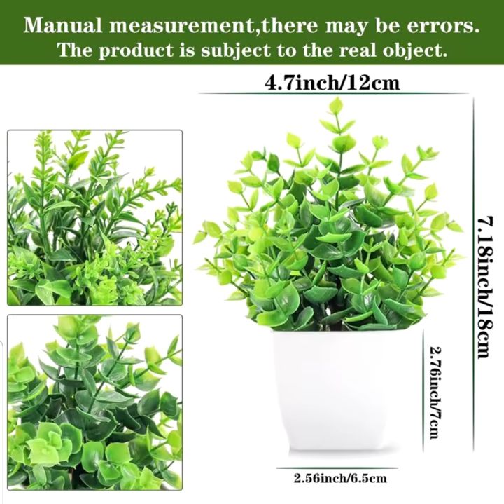 Artificial Plants Mini Potted Plant Small Greenery Decor for Indoor Home Farmhouse Aesthetic Bedroom Shelf Office Desk Bathroom Decoration