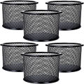 Metal Mesh Pen Container Round / Metal Mesh Pen Container / Pen Pencil Holder Organizer / Cosmetic Round Pen Stand Holders / Stationery Container Desk Organizer / Metal Round Container Art # SS-MRC01 (6 pcs). 