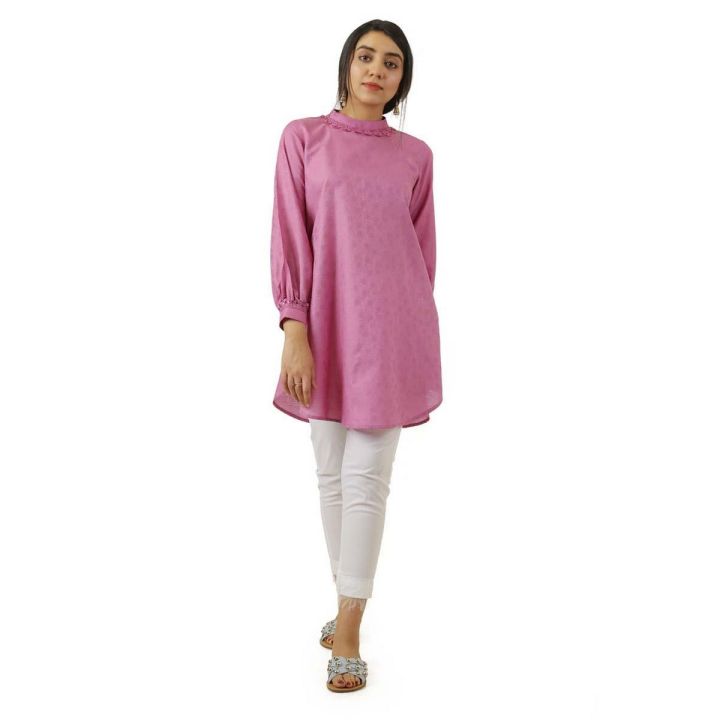 EGO Winter Collection 2019  Wreath  Tea Pink Brochia Kurti For Women