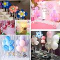 7 Tubes Balloons Holder Column Stand Balloon Stand Kit,Reusable Clear Balloon Holder(7 Balloon Sticks,7 Balloon Cups,1 Balloon Base) Makes Balloons Float Without Helium. for Table, Floor, Centerpiece with Base. 