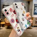 Avenger Marvel Cartoon phone Case for iPhone XR 8 7 Plus 6S X XS 13 Mini 11 14 15 Pro 12 Pro Max SE XS Max 13Pro Silicone Bumper BruberryBe. 