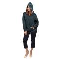 HOME SHOPPING 3 GARMENTS Deep Green Pearl Embellished Hoodie For Women. 