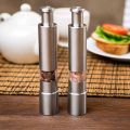 Salt / Pepper Grinder Gourmet Original Pump and Stainless Steel and Acrylic One Hand Operation Grind Herb or Spice Cooking Gadgets (01 Pcs). 