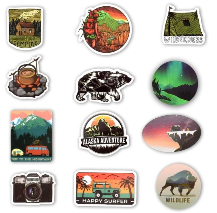 10%20Pcs/Pack%20Camping%20Travel%20Wilderness%20Adventure%20Outdoor%20Landscape%20Waterproof%20Stickers%20for%20laptop%20Bike%20Car%20TV%20LCD%20Fridge%20Skateboard%20Guitar%20-%20Image%204