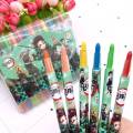 12colors Demon Slayer Kimetsu No Yaiba Anime Rotating Crayons Oil Pastel Colored Pencil Graffiti Pen For Kids Painting Drawing. 